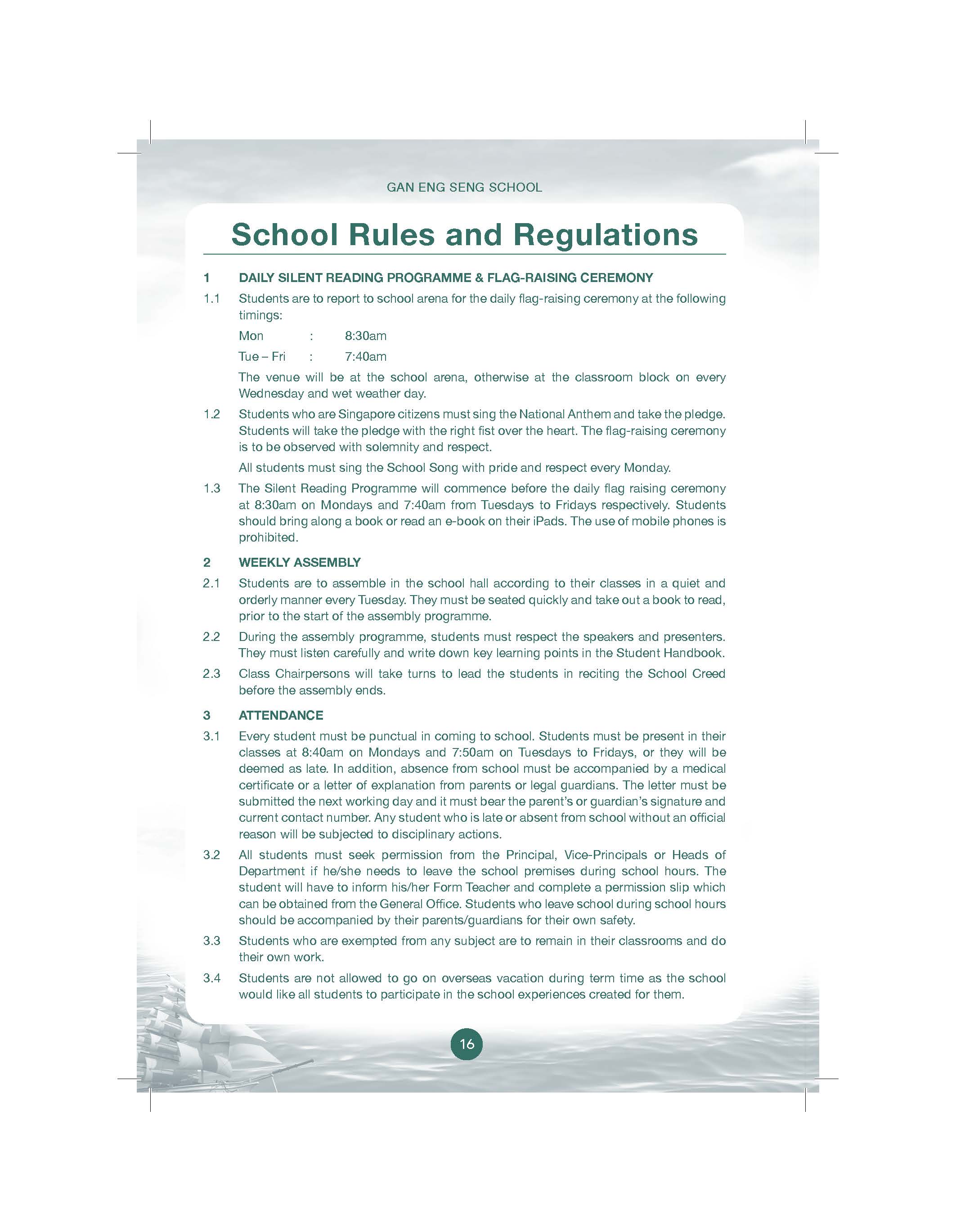 School Rules and Regulations